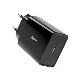Зарядное устройство сетевое с Type-C входом 3А 20W Baseus Speed Mini CCFS-SN01 (быстрая зарядка PD) черное