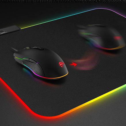 Коврик для мышки Havit MP901 с подсветкой игровой черный