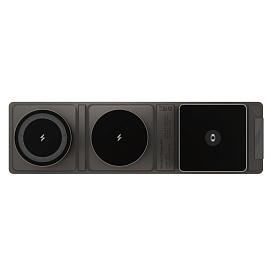 Беспроводная зарядка 3-в-1 для телефона, Apple Watch и AirPods 15W VLP M-Charger черная