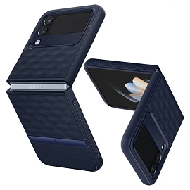 Чехол для Samsung Galaxy Z Flip 4 гибридный противоударный Spigen Caseology Parallax синий