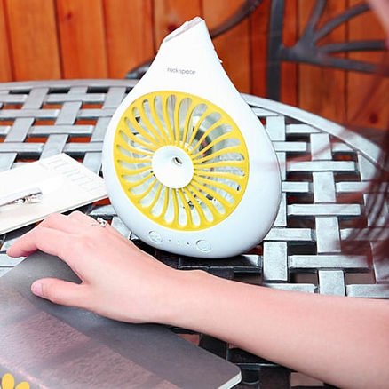Вентилятор настольный с увлажнителем Rock Space T1 бело-желтый