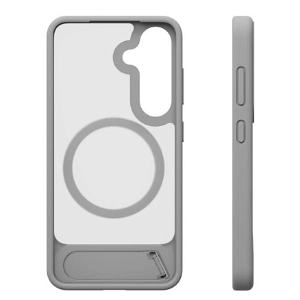 Чехол для Samsung Galaxy S25 Ultra гибридный с подставкой VLP Reels Magsafe прозрачно-серый