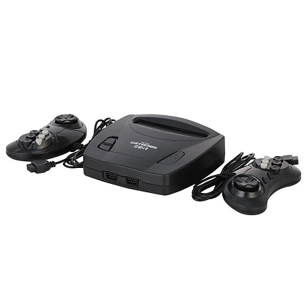 Игровая приставка Retro Genesis Junior 8Bit 300 игр с двумя геймпадами черная
