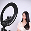 Кольцевая лампа диаметром 54 см с пультом ДУ RL-21 (три крепления для телефонов) черная