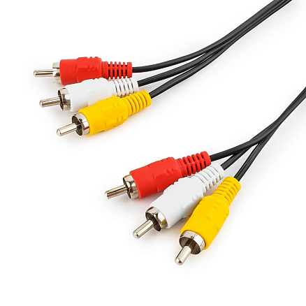 Кабель 3RCA - 3RCA (тюльпаны) длина 1,8 м Cablexpert черный