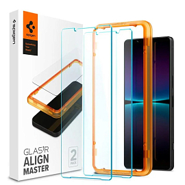 Защитное стекло для Sony Xperia 1 IV на экран Spigen Alm Glas.TR Slim прозрачное 2 шт.