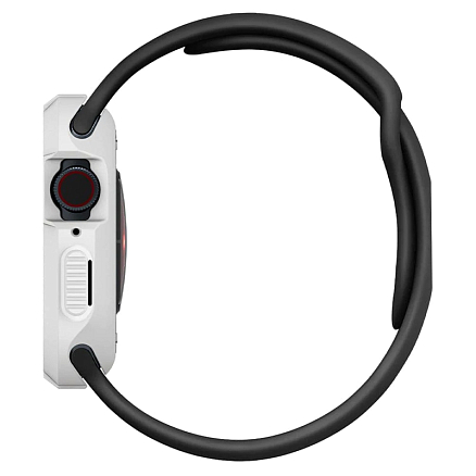 Чехол для Apple Watch 44 и 45 мм гелевый Spigen Rugged Armor белый