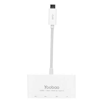 Хаб (разветвитель) Type-C - 3 х USB 2.0, Type-C + хост OTG YOOBAO YB-H1C3A/C
