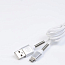 Кабель USB - MicroUSB для зарядки 1 м 3A плетеный Digitalpart MC-305 бело-серый