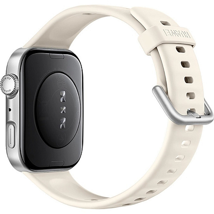 Умные часы Huawei Watch FIT 4 (серебристый, с бежевым силиконовым ремешком, международная версия)