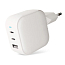 Зарядное устройство сетевое с USB и 2 Type-C 65W VLP G-Charge (быстрая зарядка QC, PD) белое