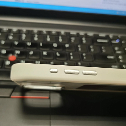 Чехол для iPhone 15 гибридный DIY с NFC E-ink дисплеем белый