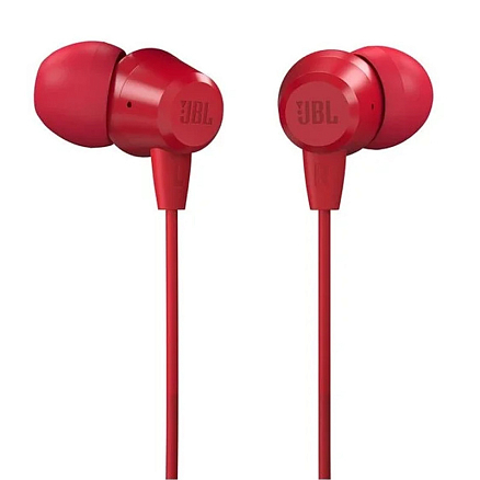 Наушники JBL C50HI вакуумные с микрофоном красные