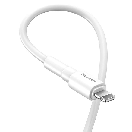 Кабель USB - Lightning для зарядки iPhone 1 м 2.4А Baseus Mini белый