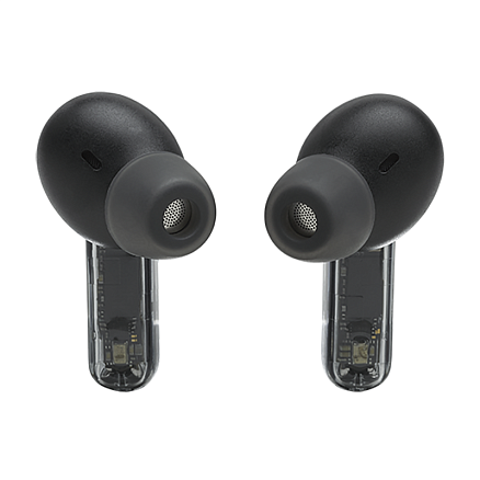 Наушники TWS беспроводные JBL Tune Beam Ghost вакуумные с микрофоном прозрачно-черные