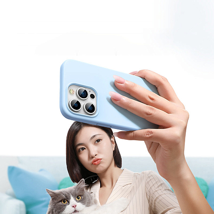 Чехол для iPhone 13 Pro Max силиконовый Ugreen LP546 голубой