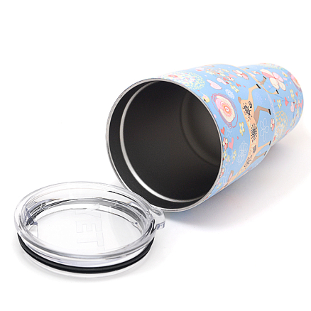 Термокружка Rambler Tumbler 900мл Pattern Reindeer голубая