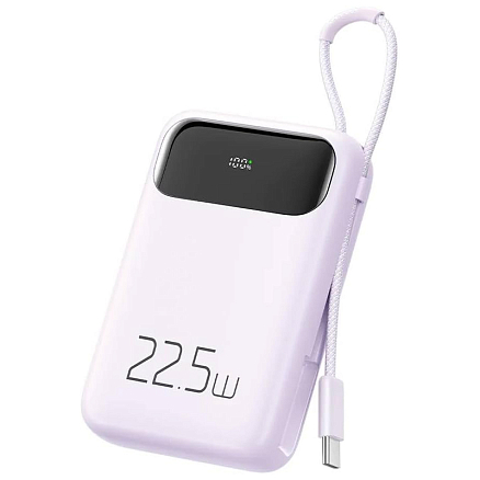 Внешний аккумулятор McDodo MC-3245 с встроенным кабелем Type-C 10000мАч (USB, Type-C, Lightning, 22.5 Вт) фиолетовый