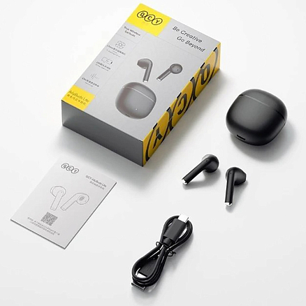 Наушники TWS беспроводные QCY AilyBuds Lite вкладыши с микрофоном черные