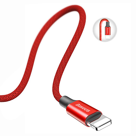 Кабель USB - Lightning для зарядки iPhone 1,8 м 2A плетеный Baseus Yiven красный