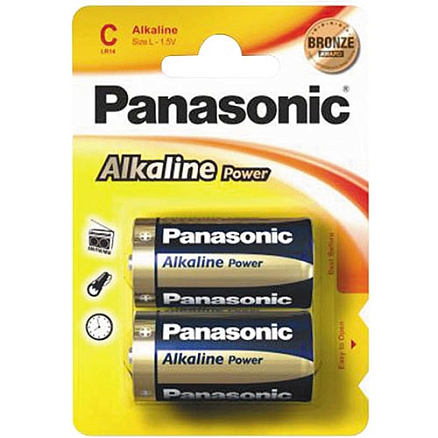 Батарейка LR14 Alkaline (бочка маленькая C) Panasonic упаковка 2шт.