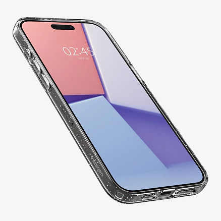 Чехол для iPhone 15 Pro гелевый с блестками Spigen Liquid Crystal Glitter прозрачный