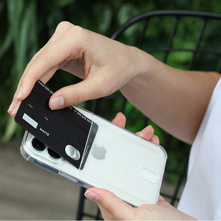 Чехол для iPhone 16 гелевый с карманом для карты Rocket Clear Plus прозрачный