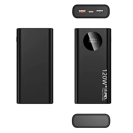 Внешний аккумулятор K30 с дисплеем 20000мАч (2 x USB, Type-C, microUSB, быстрая зарядка, 22.5Вт) черный