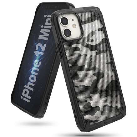 Чехол для iPhone 12 Mini гибридный Ringke Fusion X Design Camo черный