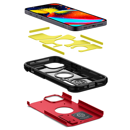 Чехол для iPhone 13 mini гибридный для экстремальной защиты Spigen SGP Tough Armor красный