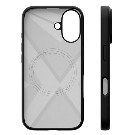 Чехол для iPhone 16 силиконовый VLP Aster MagSafe черный