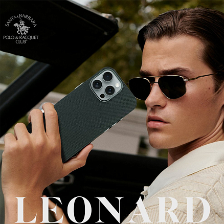 Чехол для iPhone 16 Pro Max гибридный Santa Barbara Polo & Racquet Club Leonard серый