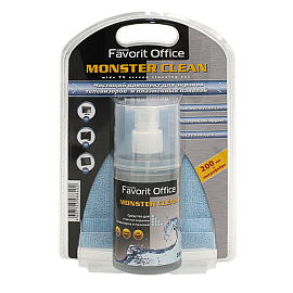 Набор для чистки дисплеев Favorit Office Monster Clean гель 200 мл + салфетка