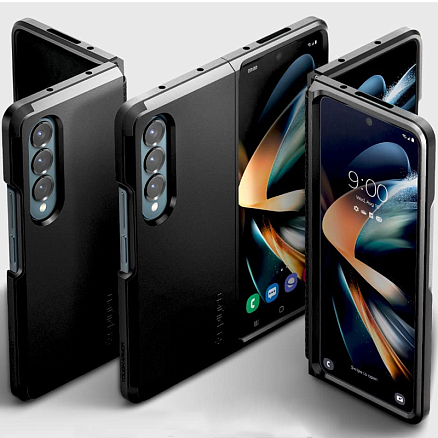 Чехол для Samsung Galaxy Z Fold 4 гибридный Spigen Tough Armor черный