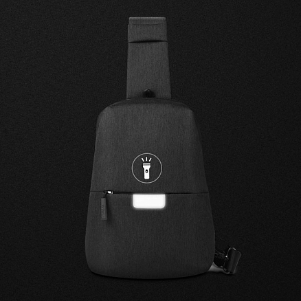 Рюкзак однолямочный WiWU Mijia Cross Body с отделением для планшета и USB портом черный