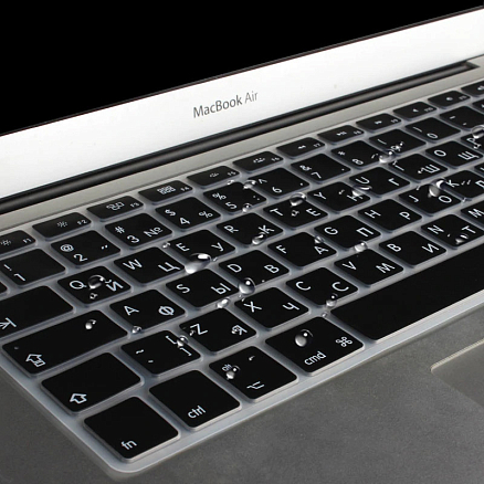 Накладка на клавиатуру защитная для Apple MacBook Air 13 A1466, A1369, Pro 13 A1278, Pro 15 A1260, A1226, A1211 EU (русские буквы) черная
