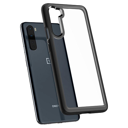 Чехол для OnePlus Nord гибридный Spigen SGP Ultra Hybrid прозрачно-черный матовый