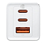 Зарядное устройство сетевое с USB и двумя Type-C входами 3А 65W Baseus GaN3 Pro (быстрая зарядка QC 4.0, 3.0, PD) белое