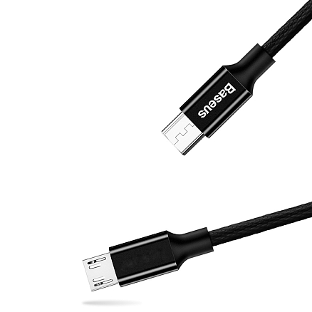 Кабель USB - MicroUSB для зарядки 1 м 2A плетеный Baseus Yiven черный