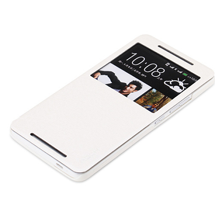 Чехол для HTC One Max кожаный с окошком Rock Excel белый