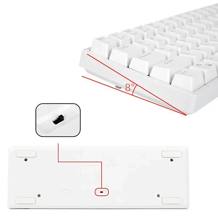 Клавиатура беспроводная Bluetooth Royal Kludge RK61 RK Red механическая с подсветкой игровая белая