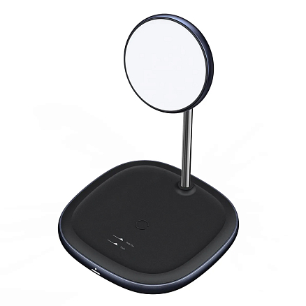 Беспроводная магнитная зарядка 2-в-1 MagSafe для iPhone и AirPods 20W Baseus Swan черная