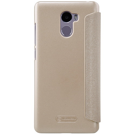 Чехол для Xiaomi Redmi 4 книжка с окошком NillKin Sparkle золотистый