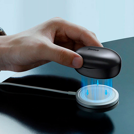 Наушники TWS беспроводные Bluetooth Baseus W11 вакуумные с микрофоном черные