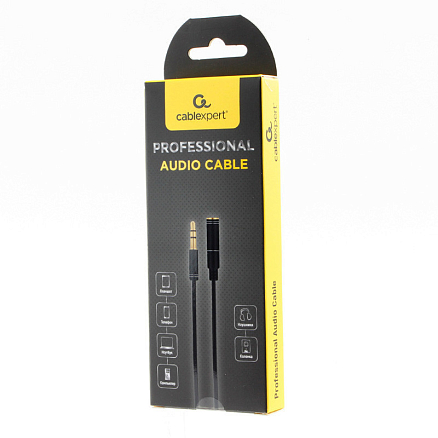 Кабель-удлинитель 3,5 мм - 3,5 мм (папа - мама) длина 3 м Cablexpert CCAB-02 черный