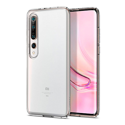 Чехол для Xiaomi Mi 10, Mi 10 Pro гелевый ультратонкий Spigen SGP Liquid Crystal прозрачный