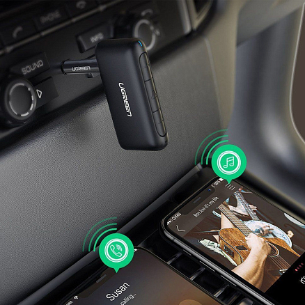 Bluetooth аудио адаптер (ресивер) разъем 3,5 мм Ugreen CM276-70303 с громкой связью черный