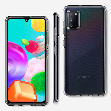 Чехол для Samsung Galaxy A41 гелевый ультратонкий Spigen Liquid Crystal прозрачный