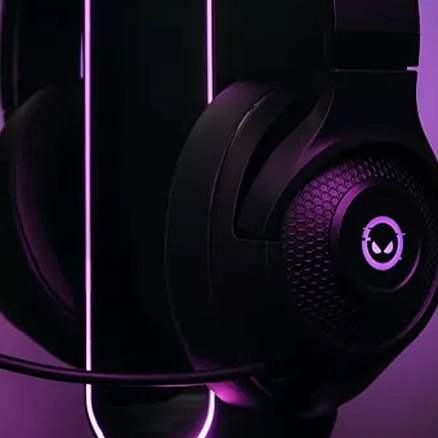 Наушники беспроводные Lorgar Noah 701 полноразмерные с микрофоном, активным шумоподавлением и подсветкой игровые черные