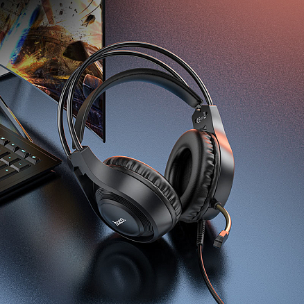 Наушники Hoco W106 полноразмерные с микрофоном игровые черные